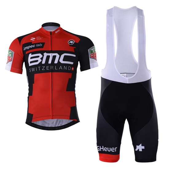 Abbigliamento BMC 2017 Manica Corta e Pantaloncino Con Bretelle rosso e nero - Clicca l'immagine per chiudere
